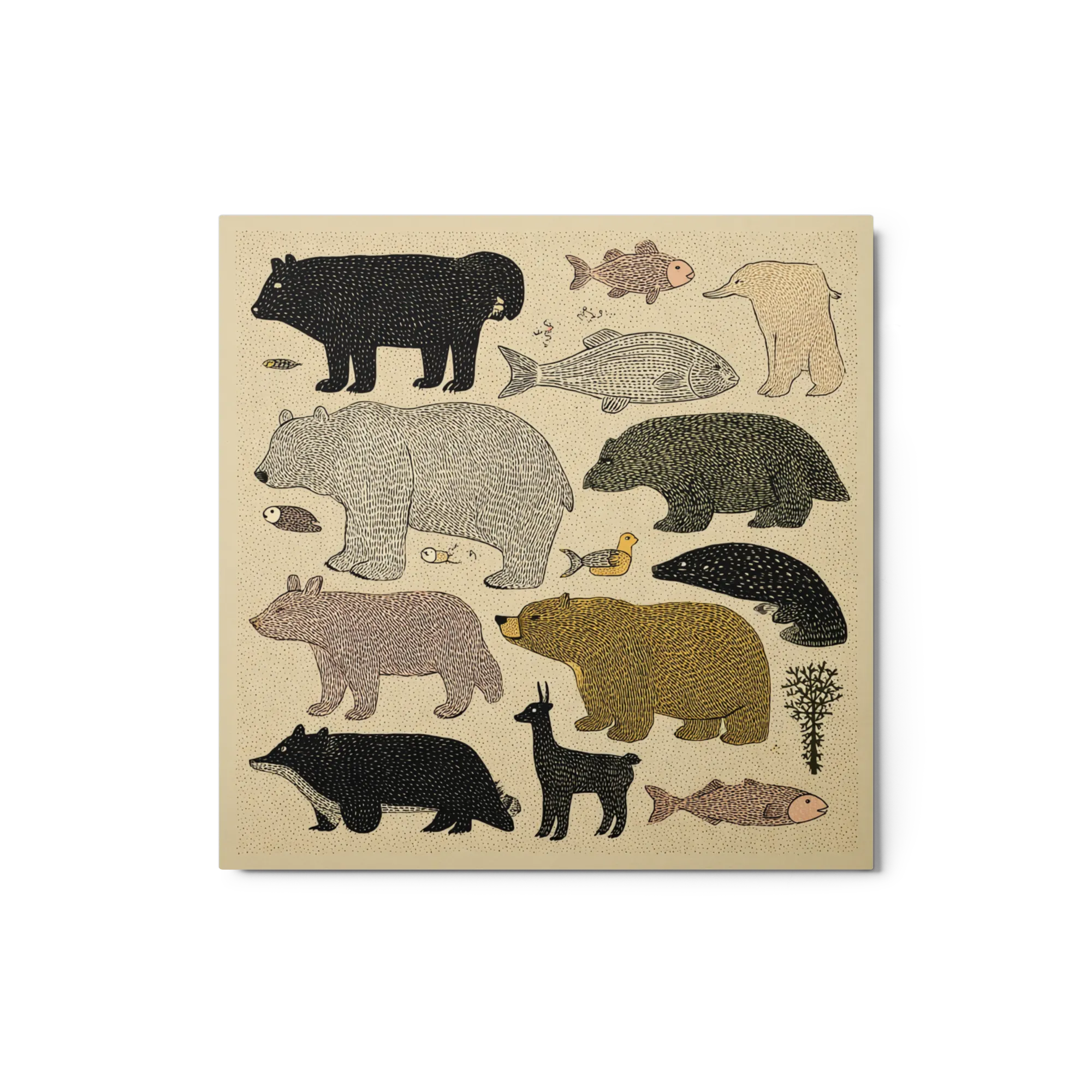 Stylized Woodland Animals 
 Canvas with Brown Frame