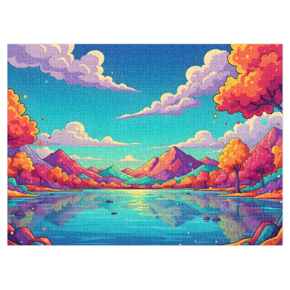 Dreamscape Lake Reflections 
 Jigsaw Puzzle in Tin Box