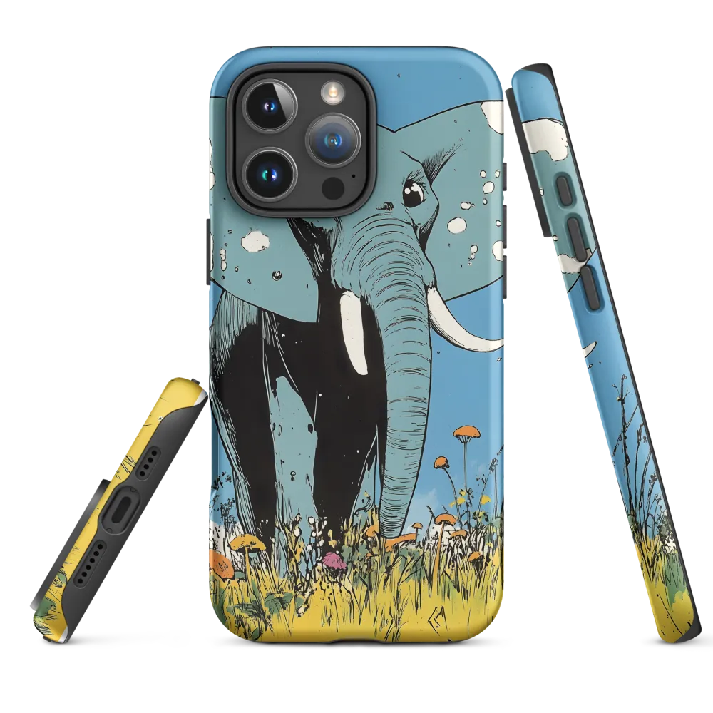 Whimsical Blue Elephant Illustration