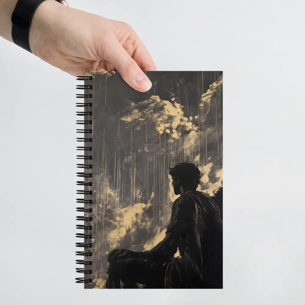 Gilded Silhouette in Storm 
 Spiral Notebook | 140 pages