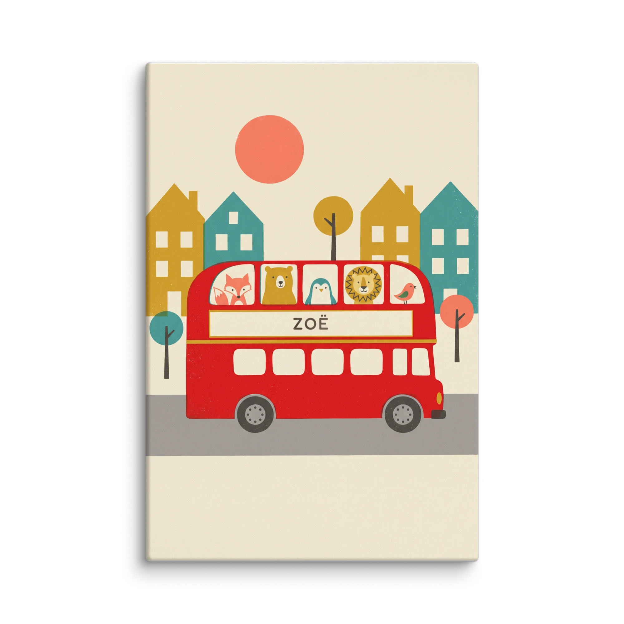 Nursery Name Art — Screenprint Bus