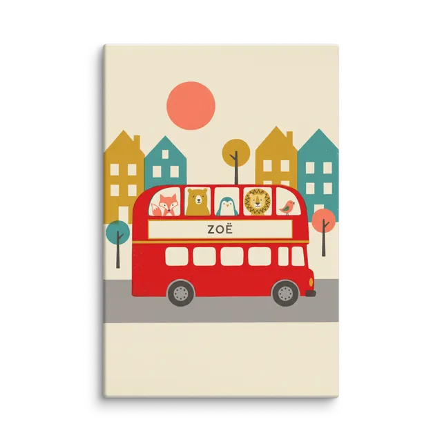 Nursery Name Art — Screenprint Bus