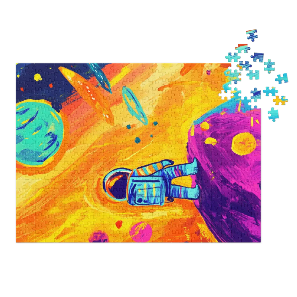 Astronaut in Colorful Space