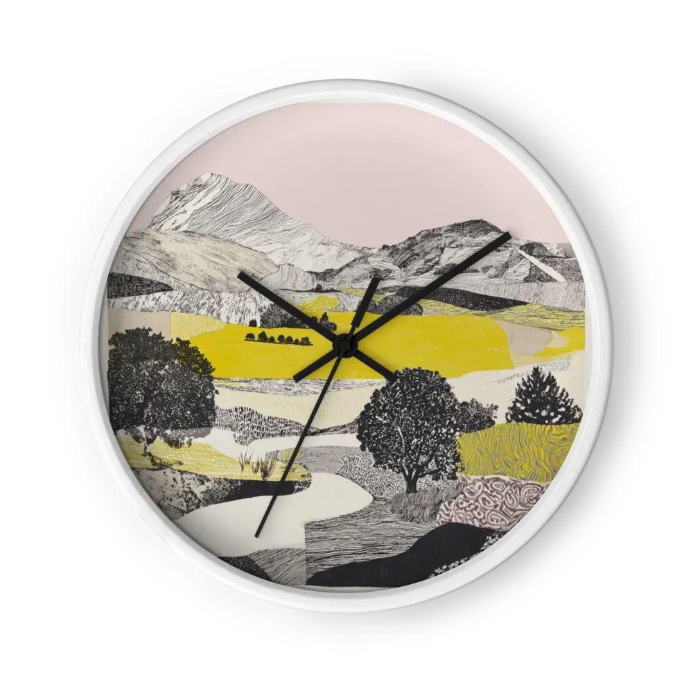 Golden Fields and Patterned Peaks | Wall Clock