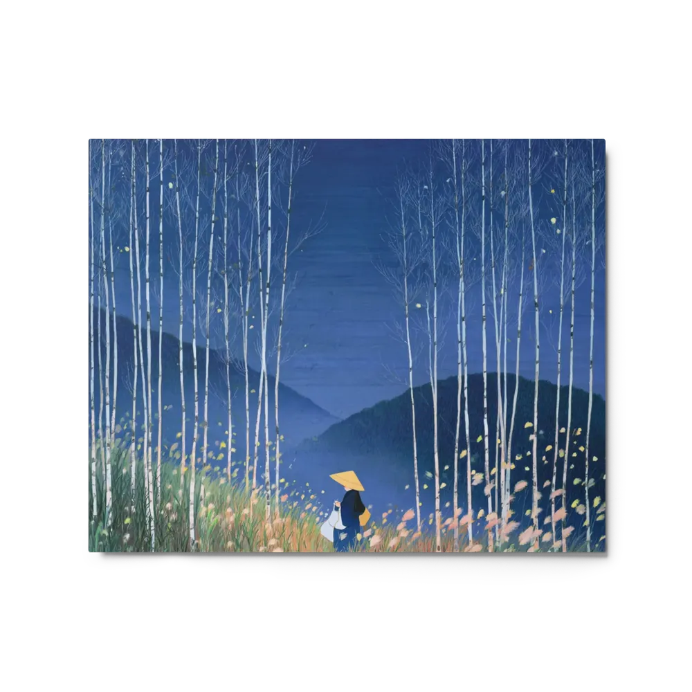 Solitary Stroll Through Birches | Art Print