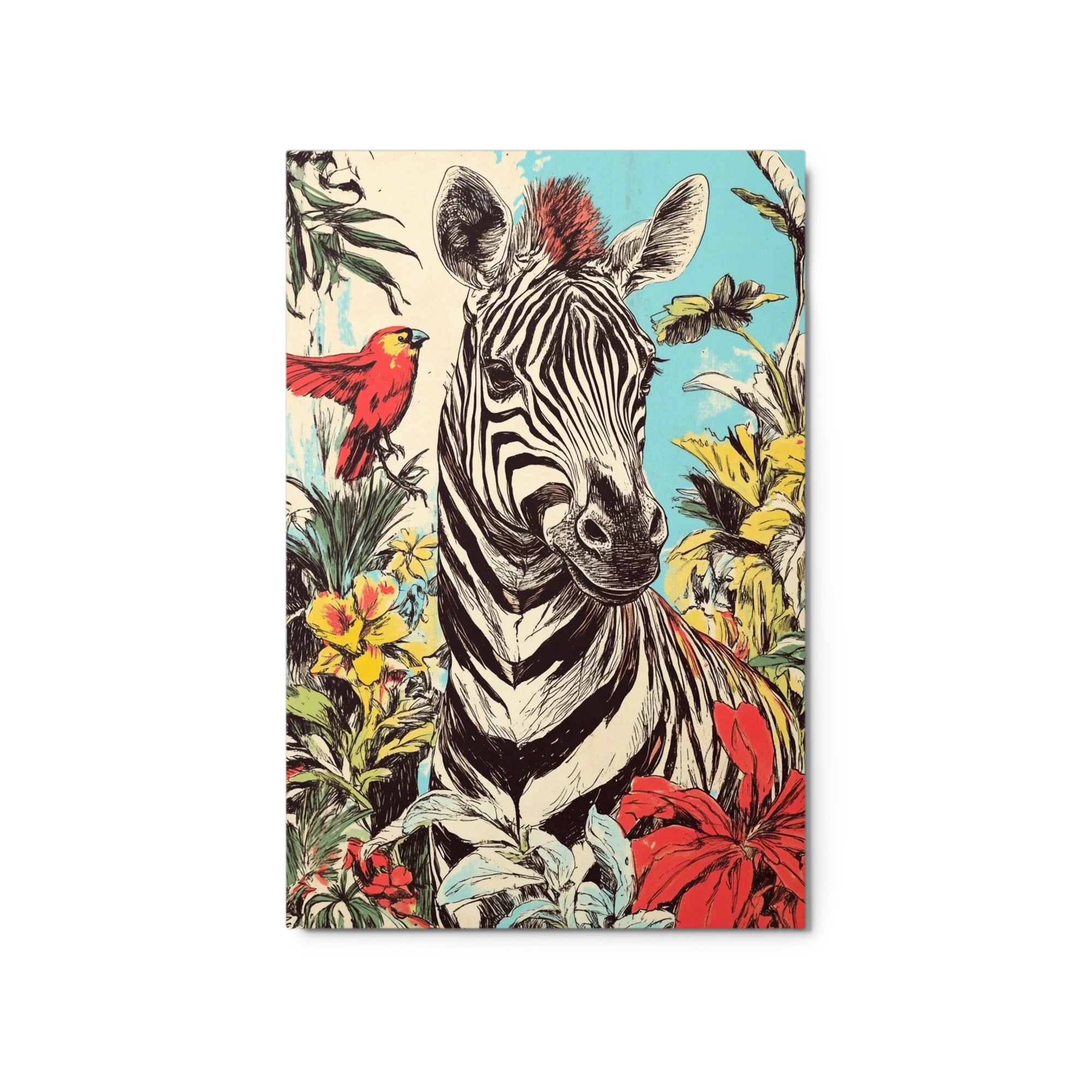 Zebra with Tropical Foliage