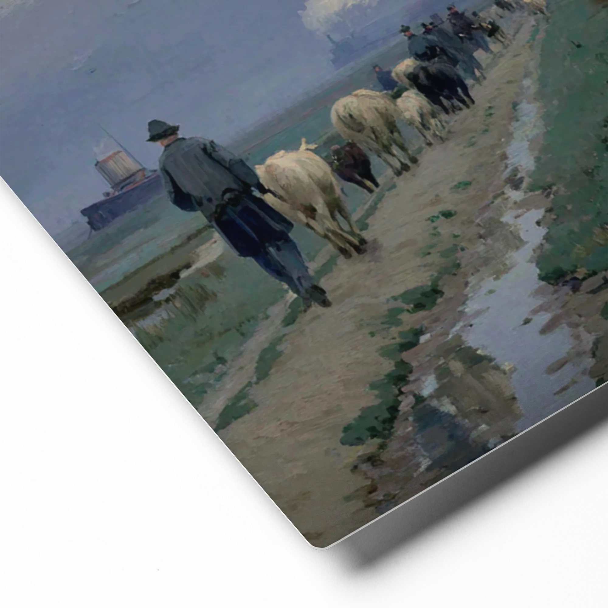 The Cattle Herd 
 Poster with Red oak Frame | 10″x 10″