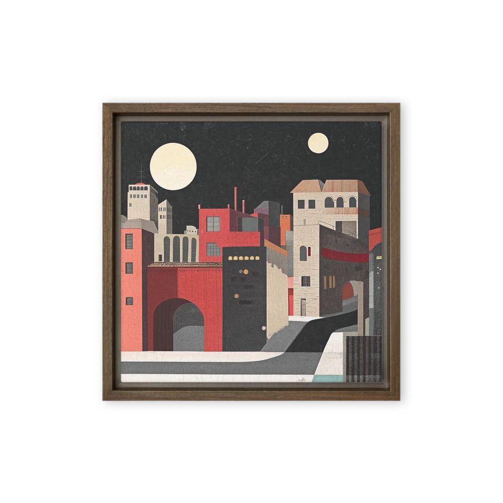 Moonlit Urban Nocturne | Art Print