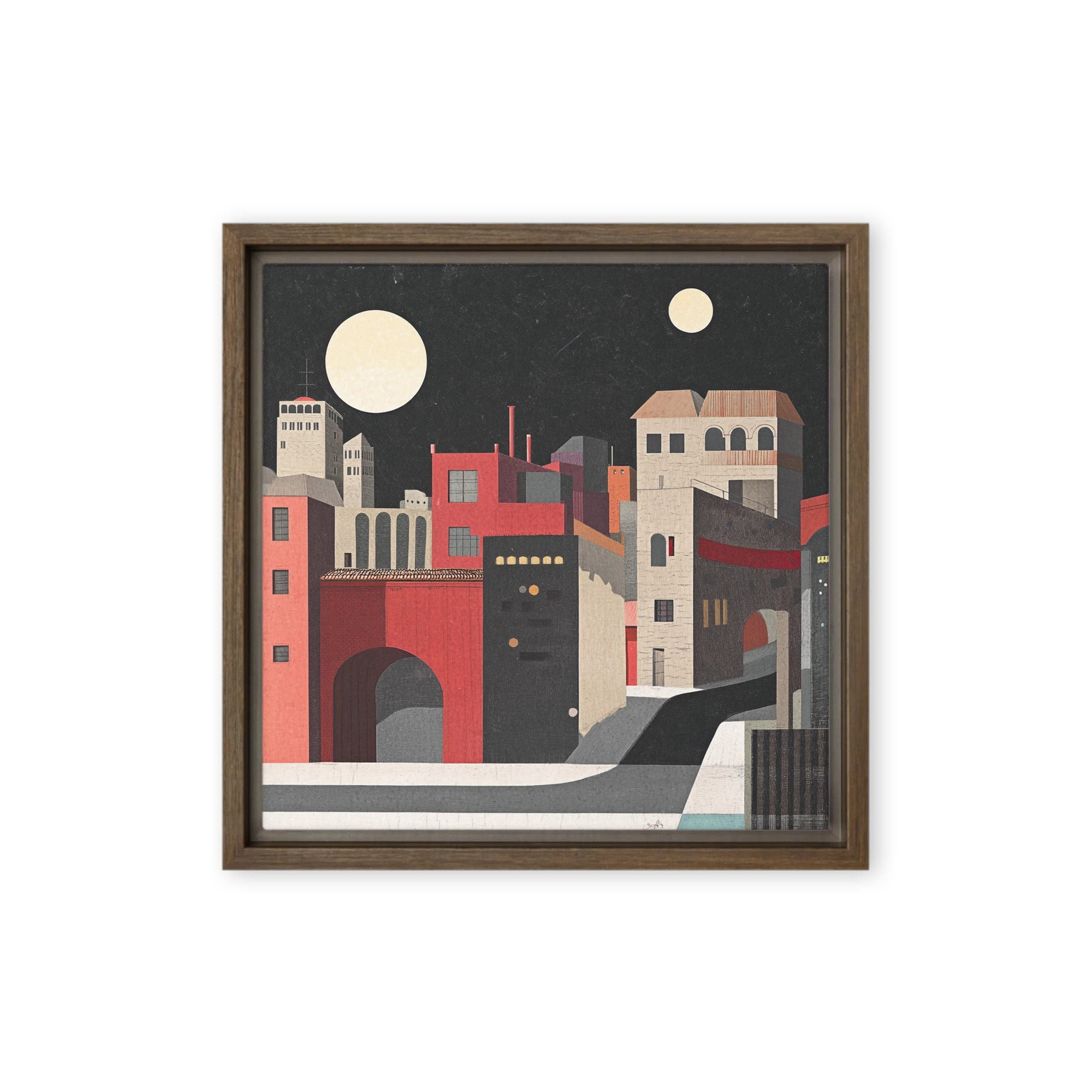 Moonlit Urban Nocturne | Art Print