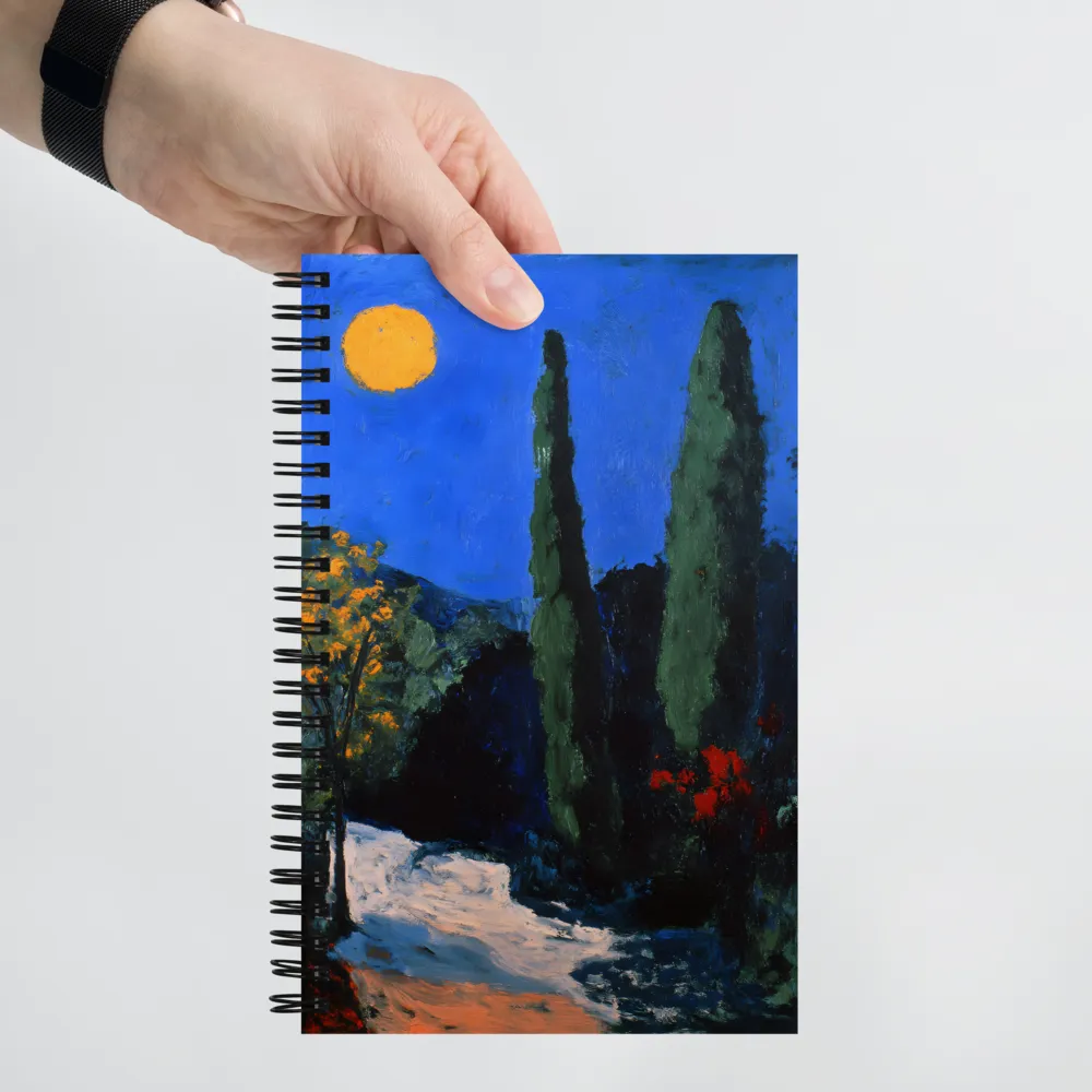 Cypress Moonlit Path 
 Spiral Notebook | 140 pages