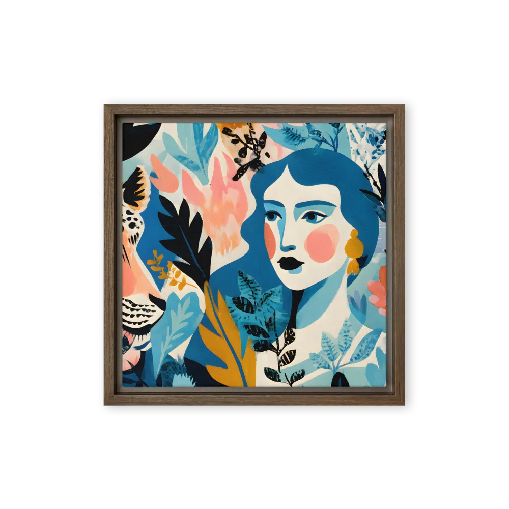 Tropical Muse Portrait 
 Canvas with White Frame