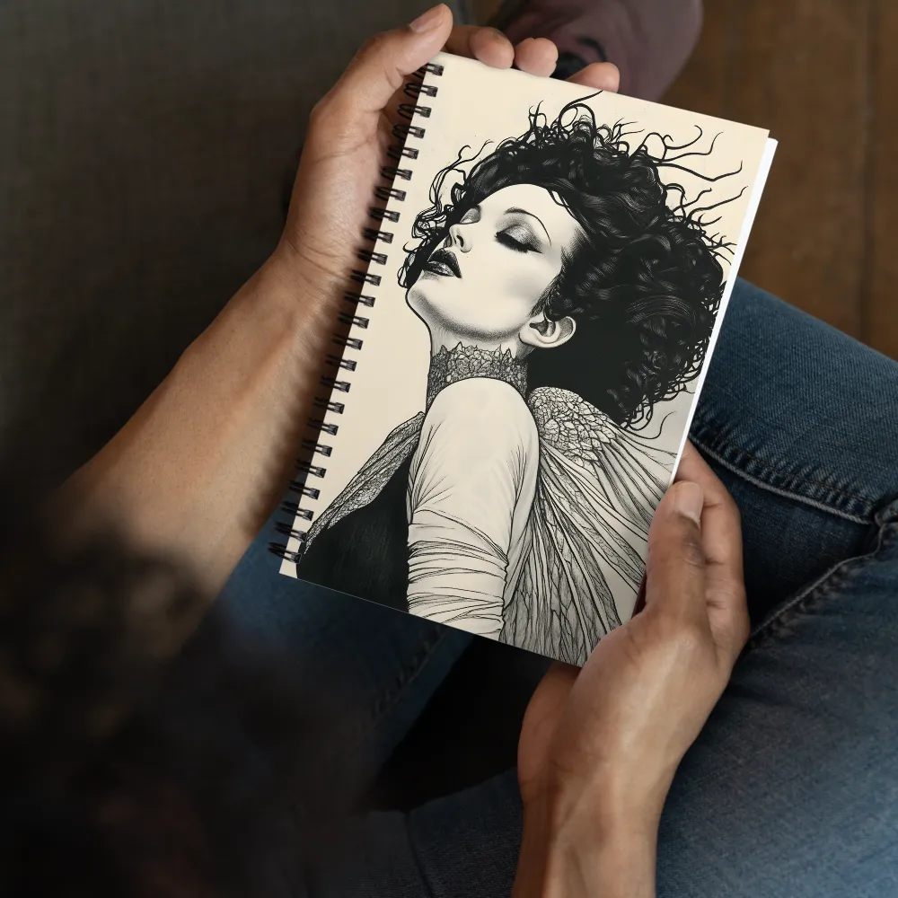 Art Nouveau Engraving: Ethereal Woman 
 Spiral Notebook | 140 pages