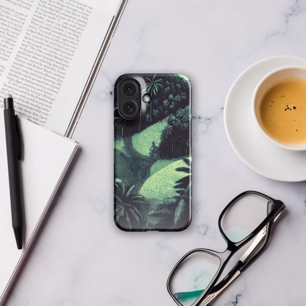 Engraved Tropical Landscape 
 iPhone 15 Plus | Snap Case