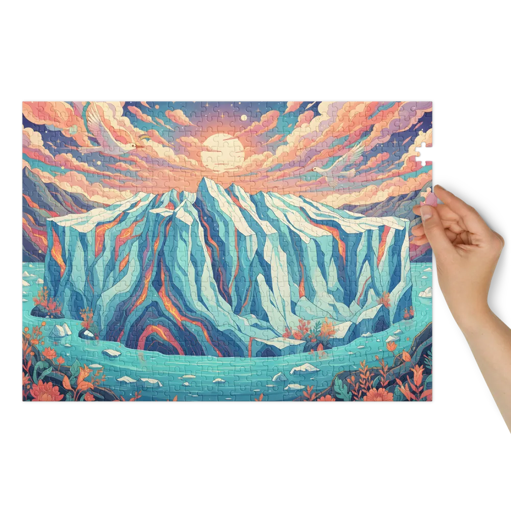Paesaggio Sognante Ghiacciaio Pastello 
 Puzzle