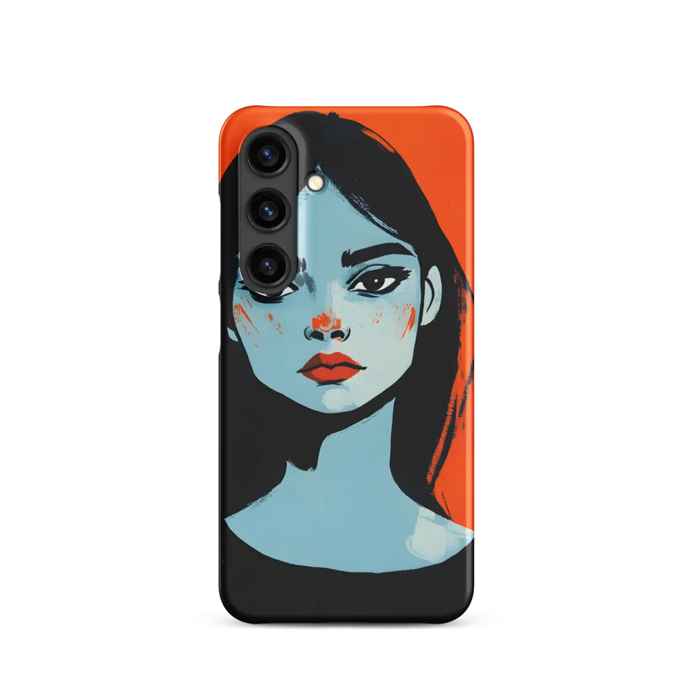 Blue Portrait on Orange Background | Phone Case
