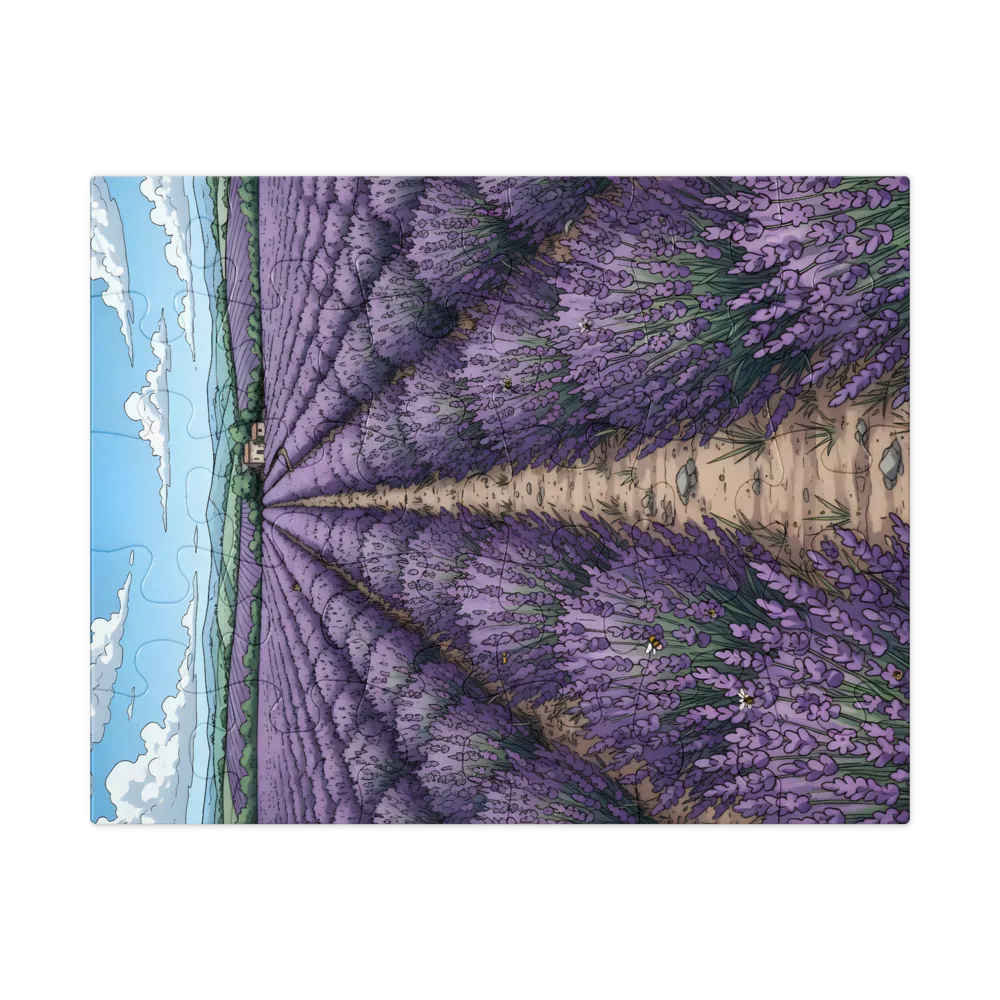 Provence Lavender Field 
 Jigsaw Puzzle in Tin Box