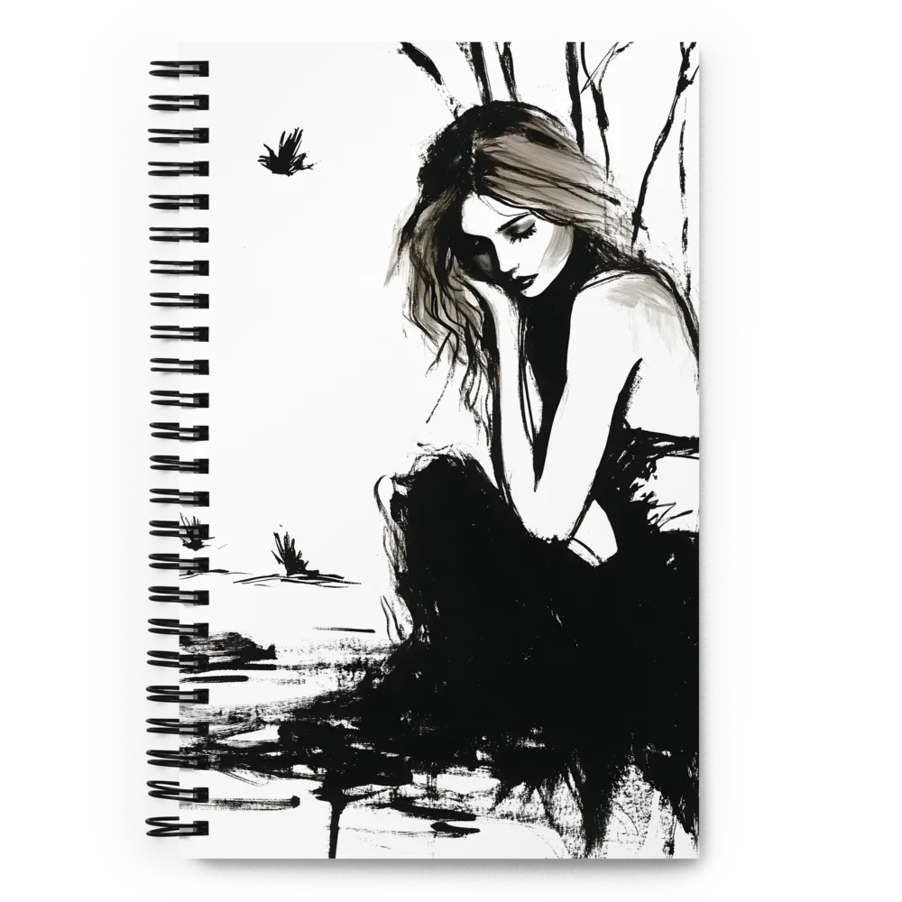 Melancholy Ink Portrait 
 Spiral Notebook | 140 pages