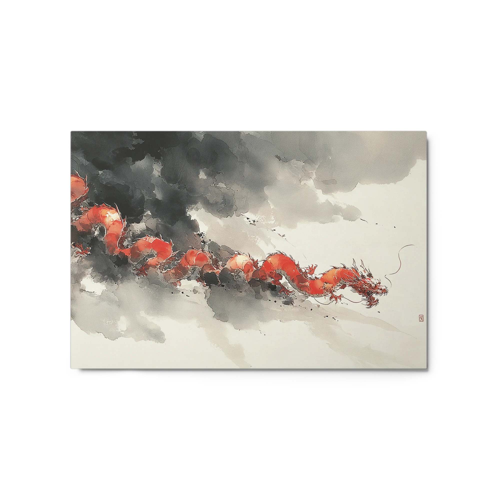 Red Dragon in Smoke