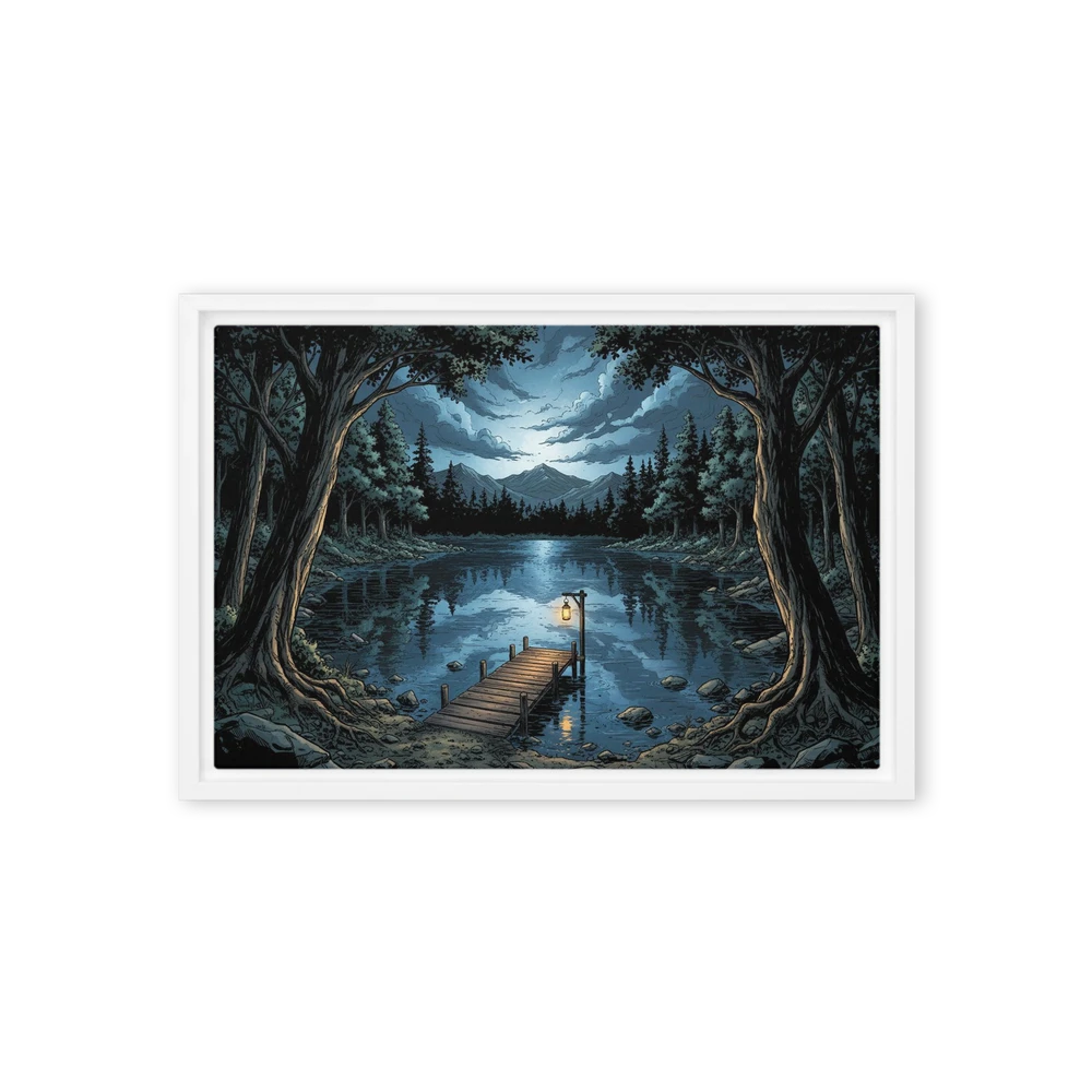 Serene Night Lake | Art Print