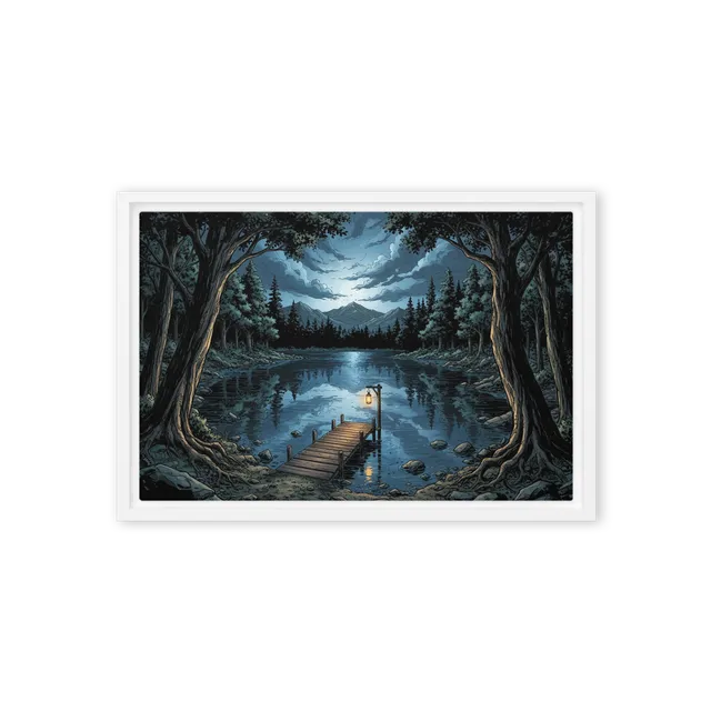 Serene Night Lake | Art Print