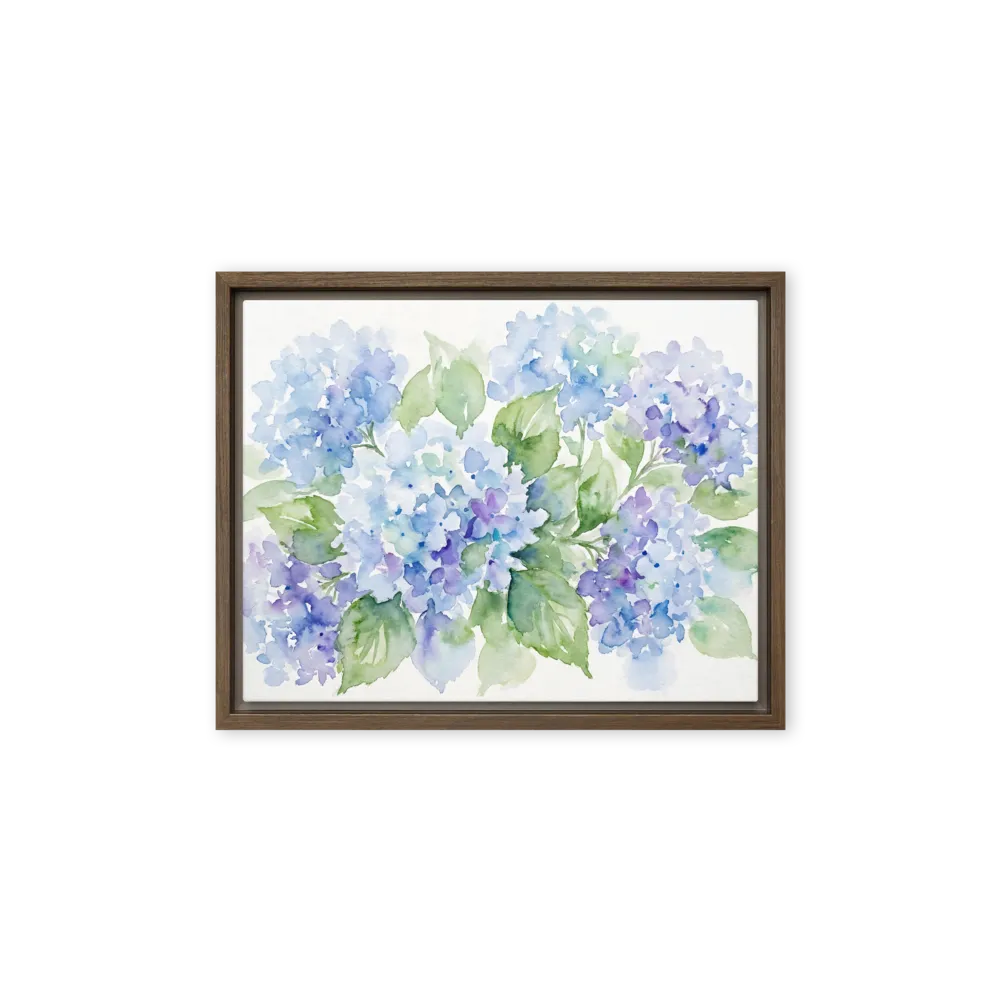 Blue Hydrangea Watercolor 
 Poster with White Frame | 12″x 16″