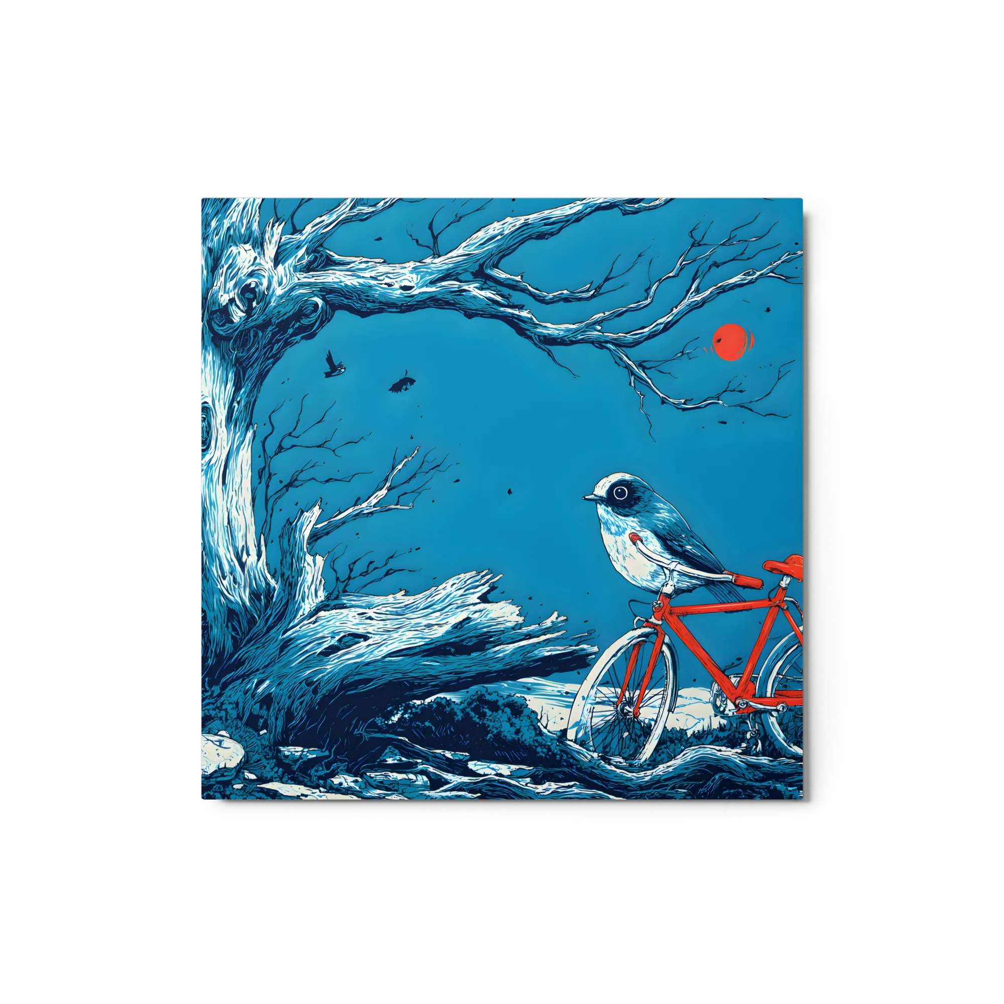 Songbird on a Bicycle 
 Canvas | 8″x 8″