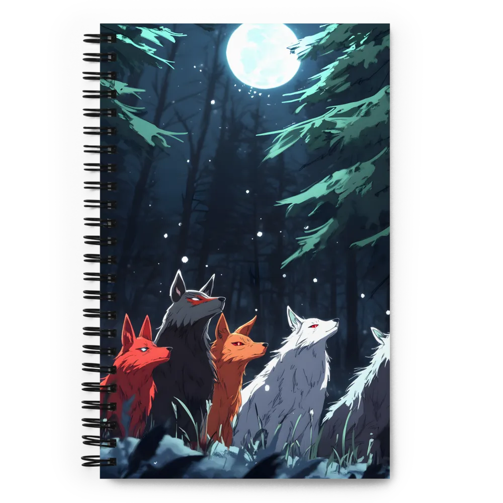 Moonlit Forest Wolves 
 Spiral Notebook | 140 pages