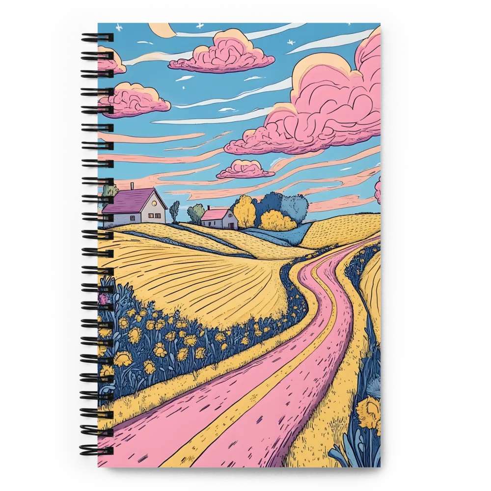 Whimsical Fields & Pink Skies 
 Spiral Notebook | 140 pages