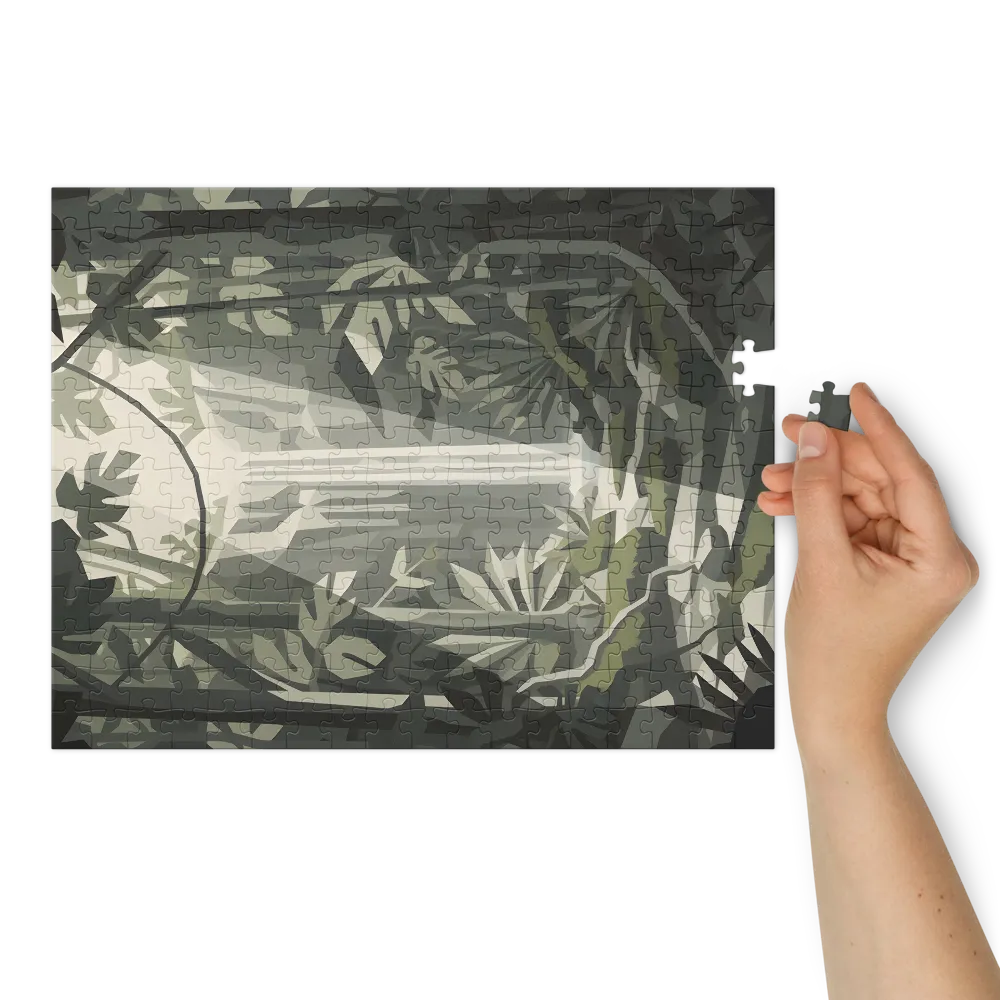Serena Cachoeira na Floresta 
 Puzzle em caixa de metal
