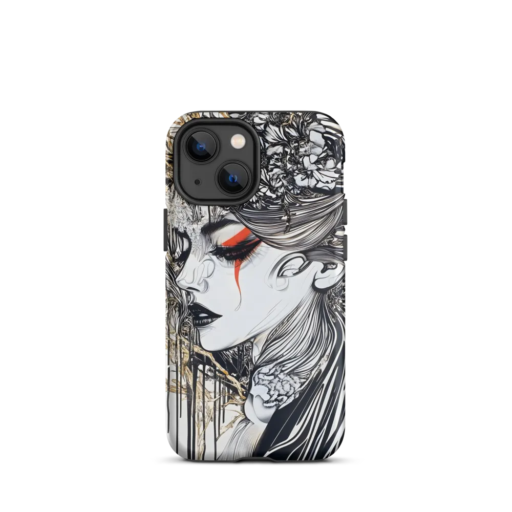 Surreal Female Portrait with Floral Elements | Phone Case