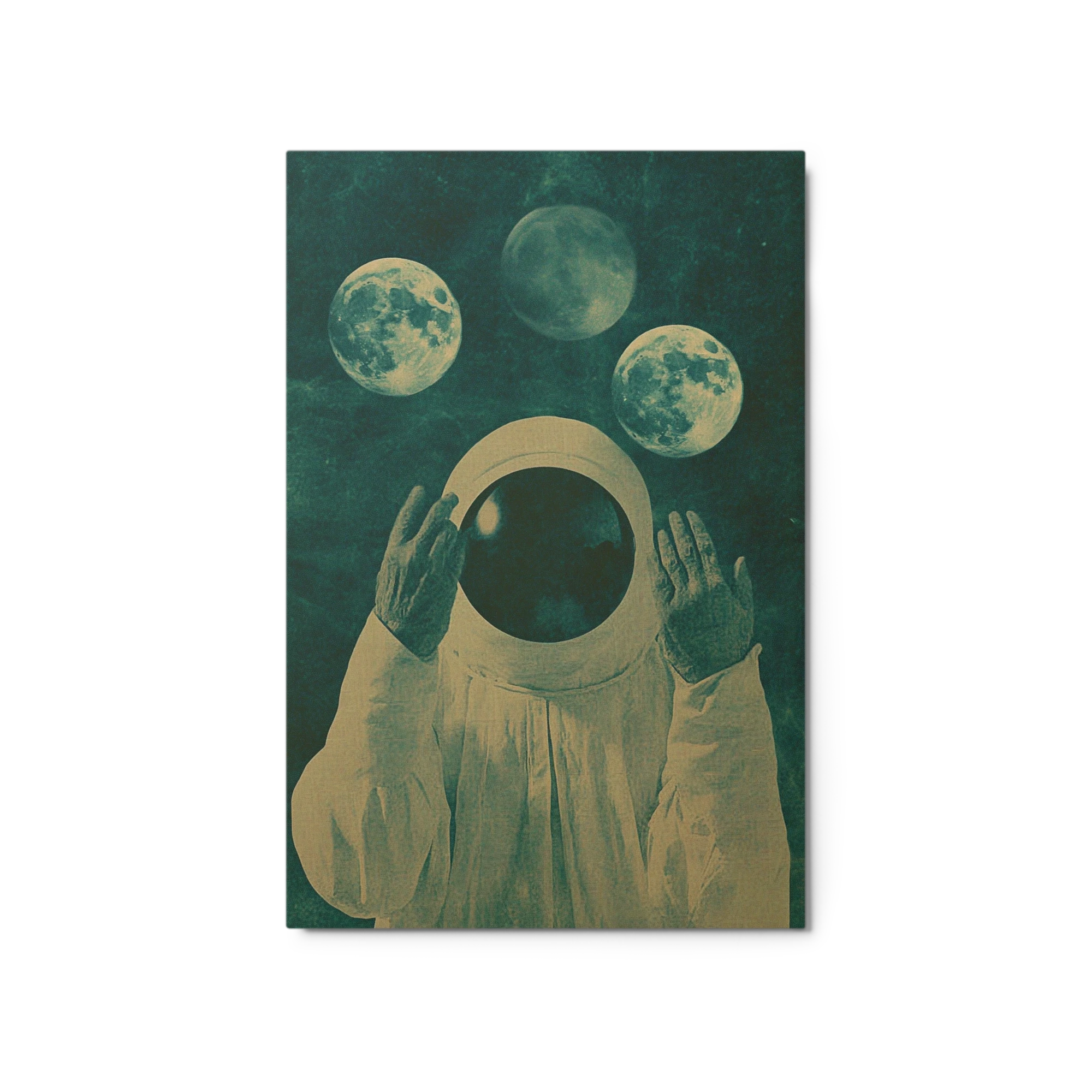 Surreal Astronaut with Moons