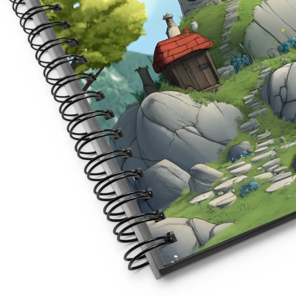 Whimsical Treehouse on a Hill 
 Spiral Notebook | 140 pages