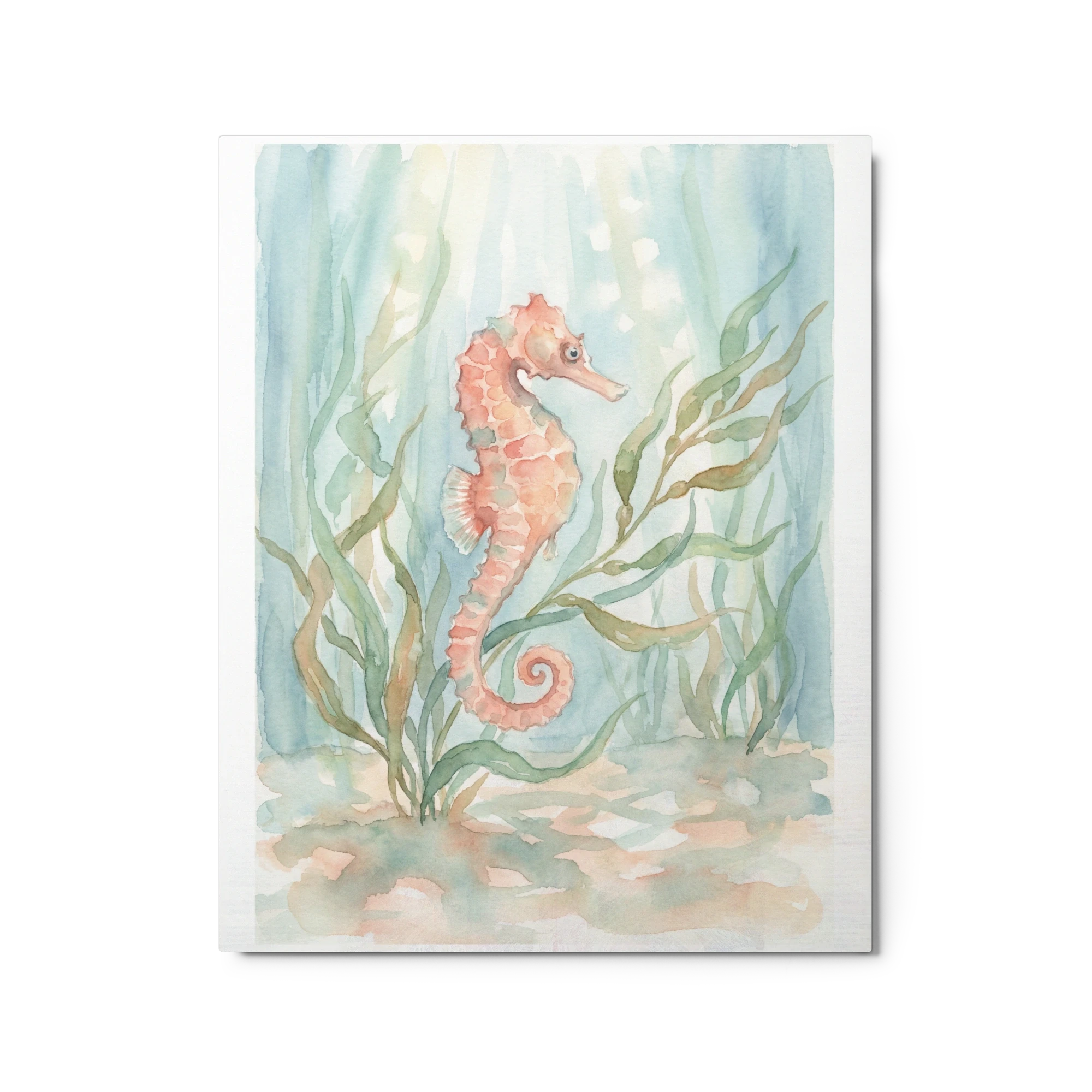 Serene Seahorse Watercolor