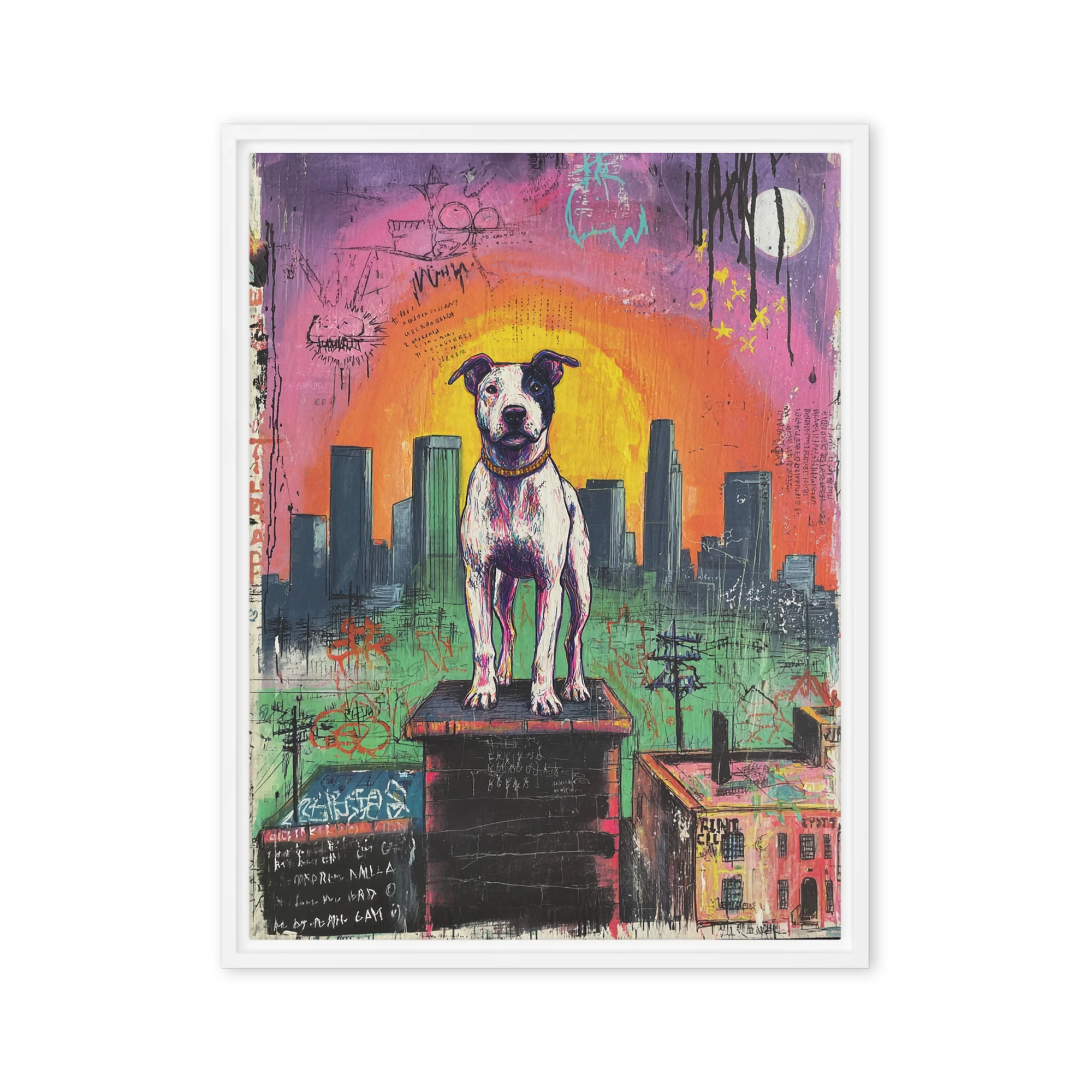 Chroma Chaos Art Brut Wall Art — Neon Violet On Black