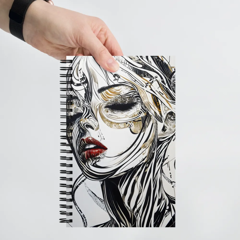 Flowing Lines Portrait 
 Spiral Notebook | 140 pages