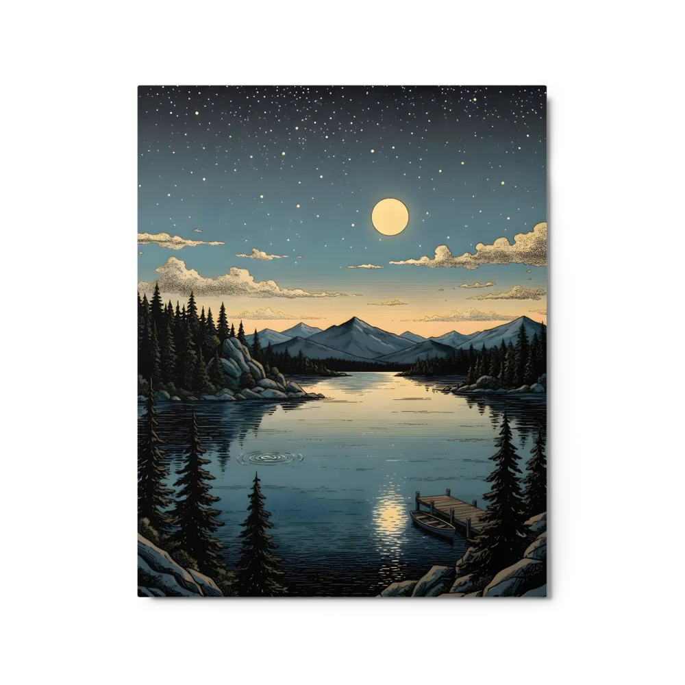 Nocturne on the Lake 
 Canvas with White Frame