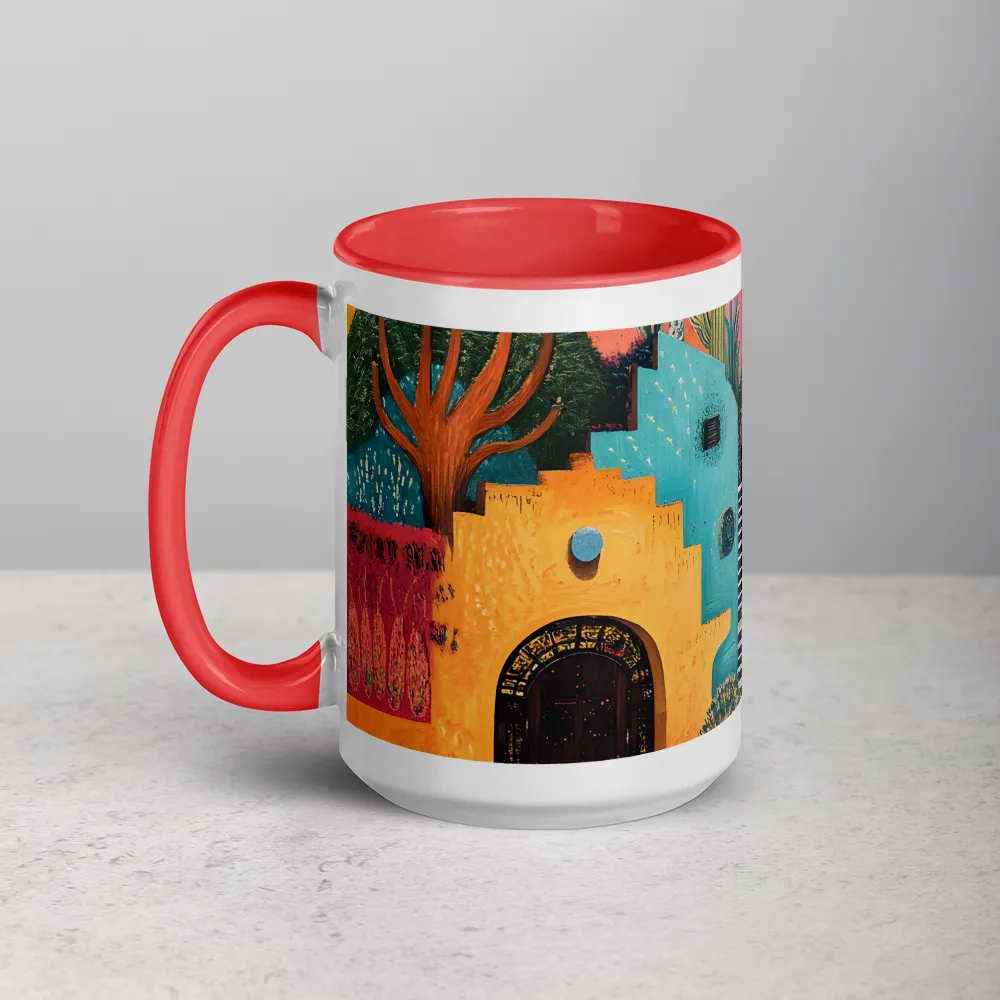 Desert Oasis Steps 
 Mug with Pink inside