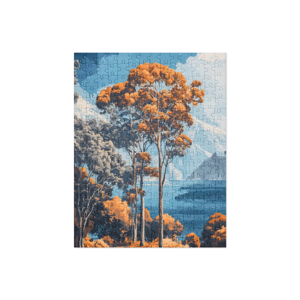 Pixelated Autumn Serenity 
 Jigsaw Puzzle