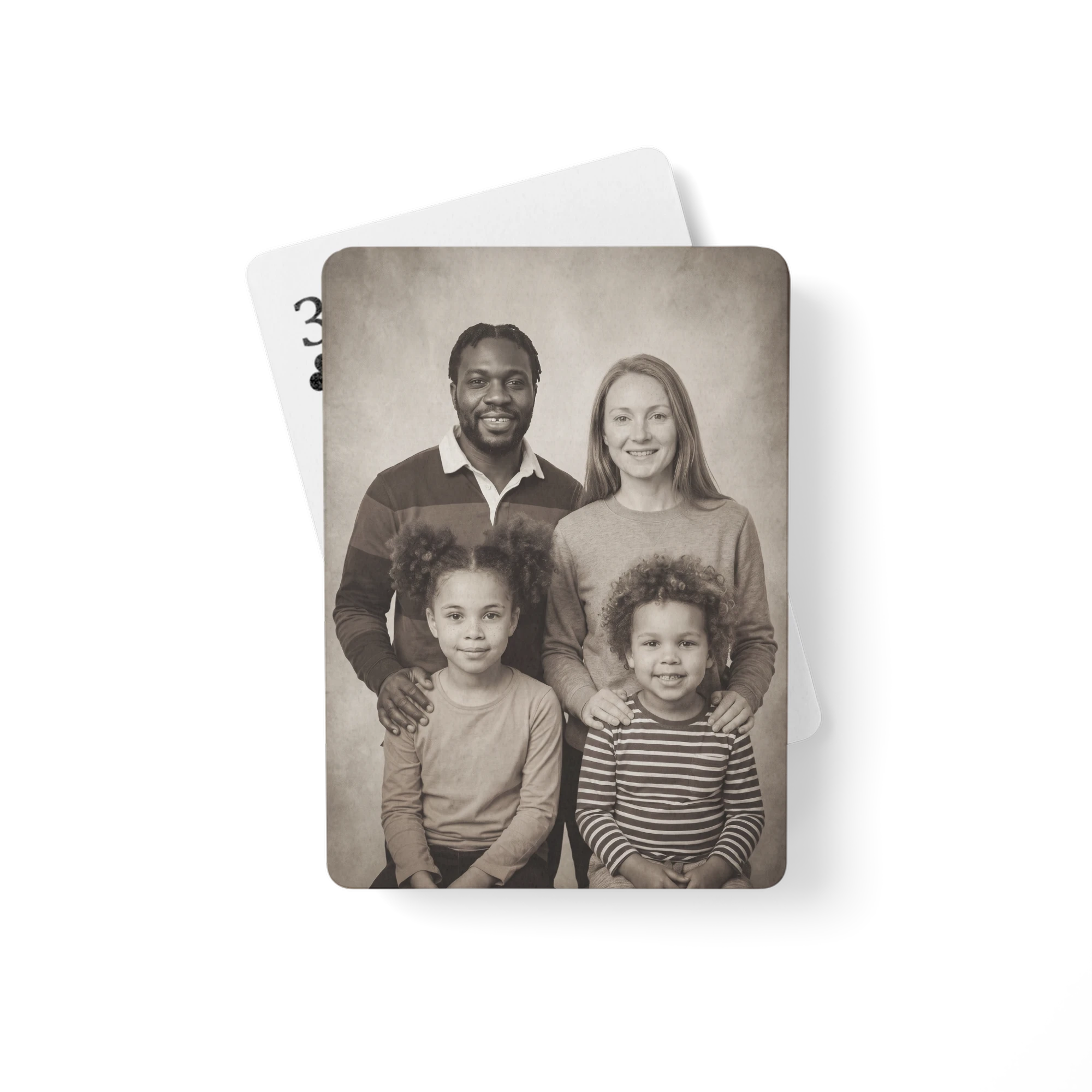 Family Portrait Playing Cards — Vintage Photograph