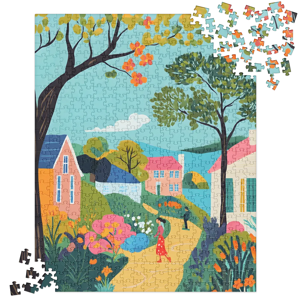 Lakeside Village Stroll 
 Jigsaw Puzzle