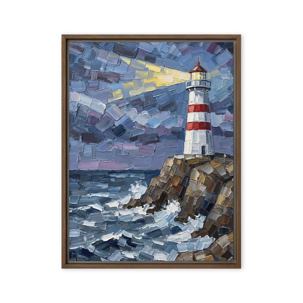 Beacon in the Storm 
 Canvas with Brown Frame