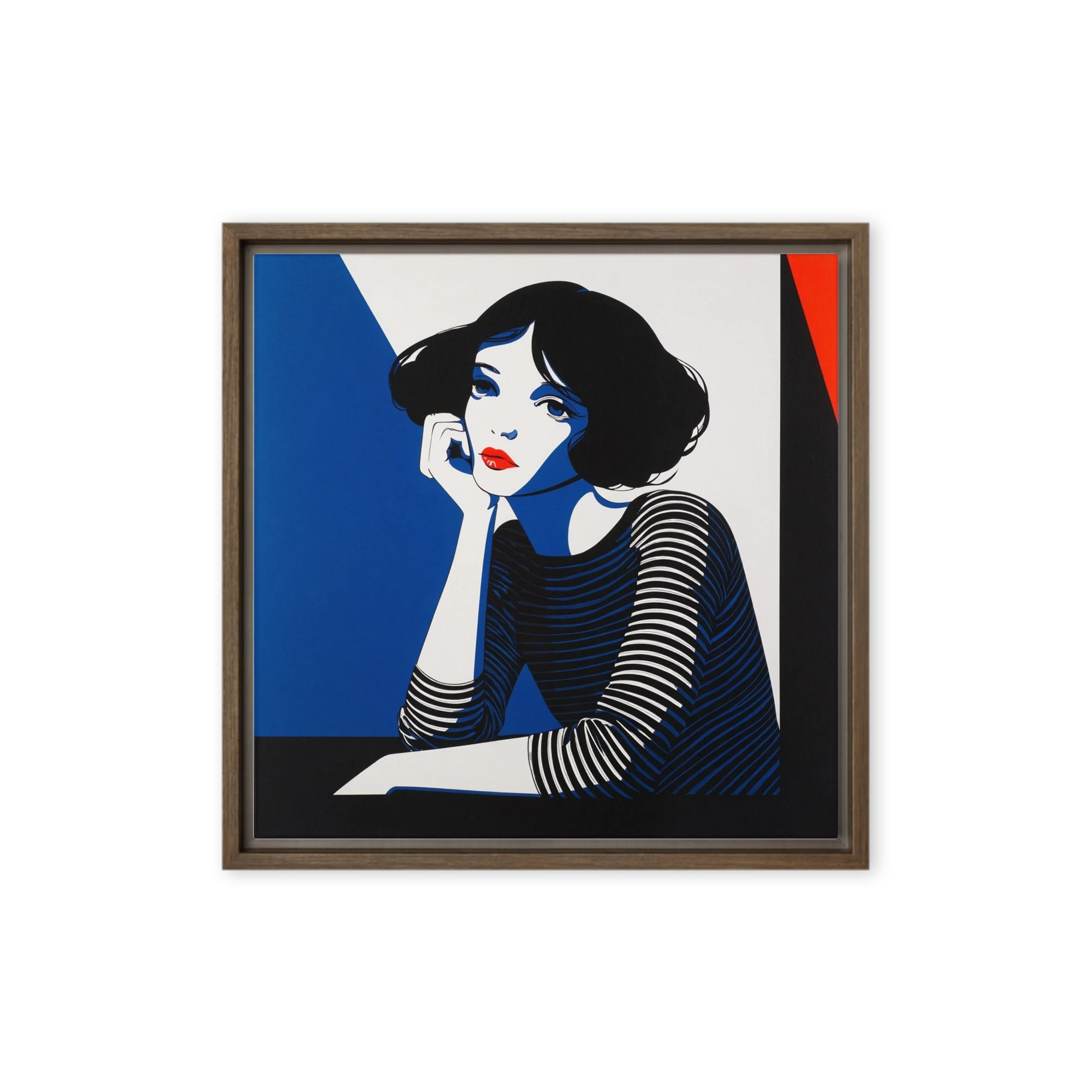Woman in Blue and Stripes