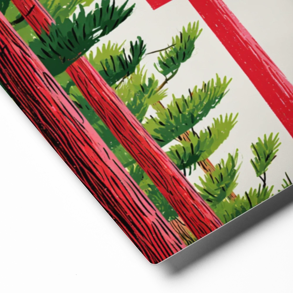 Red Torii and Pine Sanctuary | Art Print