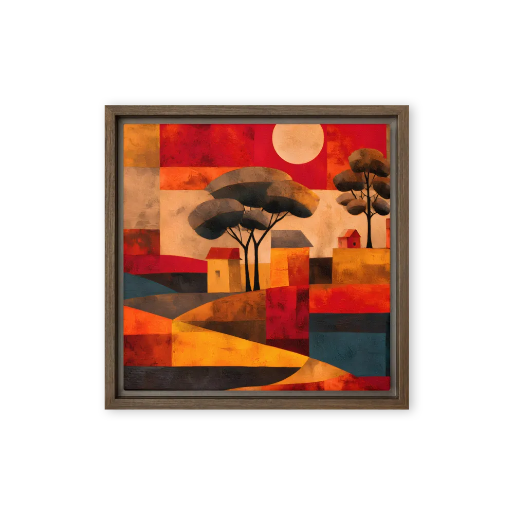 Orange Wall Art with a Geometric Edge — Warm & Graphic