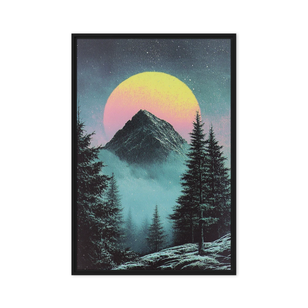 Retro Mountain Night | Art Print