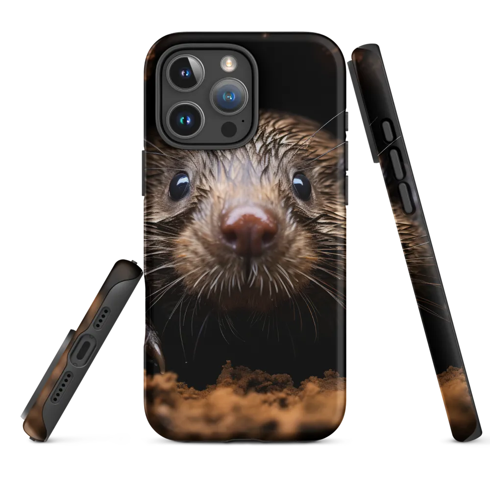Curious Mammal Emerging from Burrow