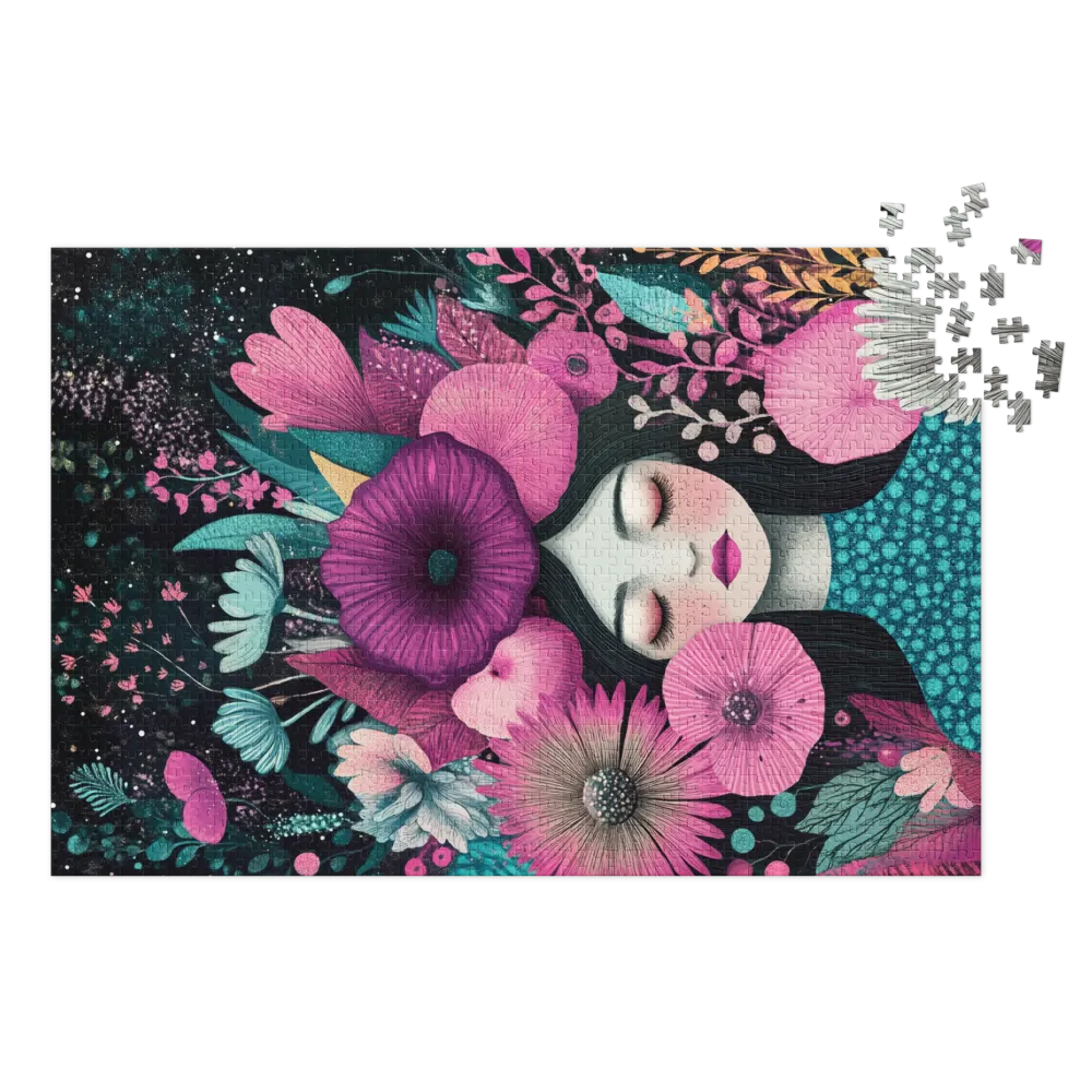 Serene Girl with Vibrant Flowers