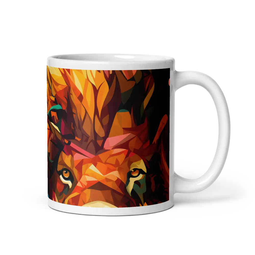 Majestic Gaze: The Polygonal Lion