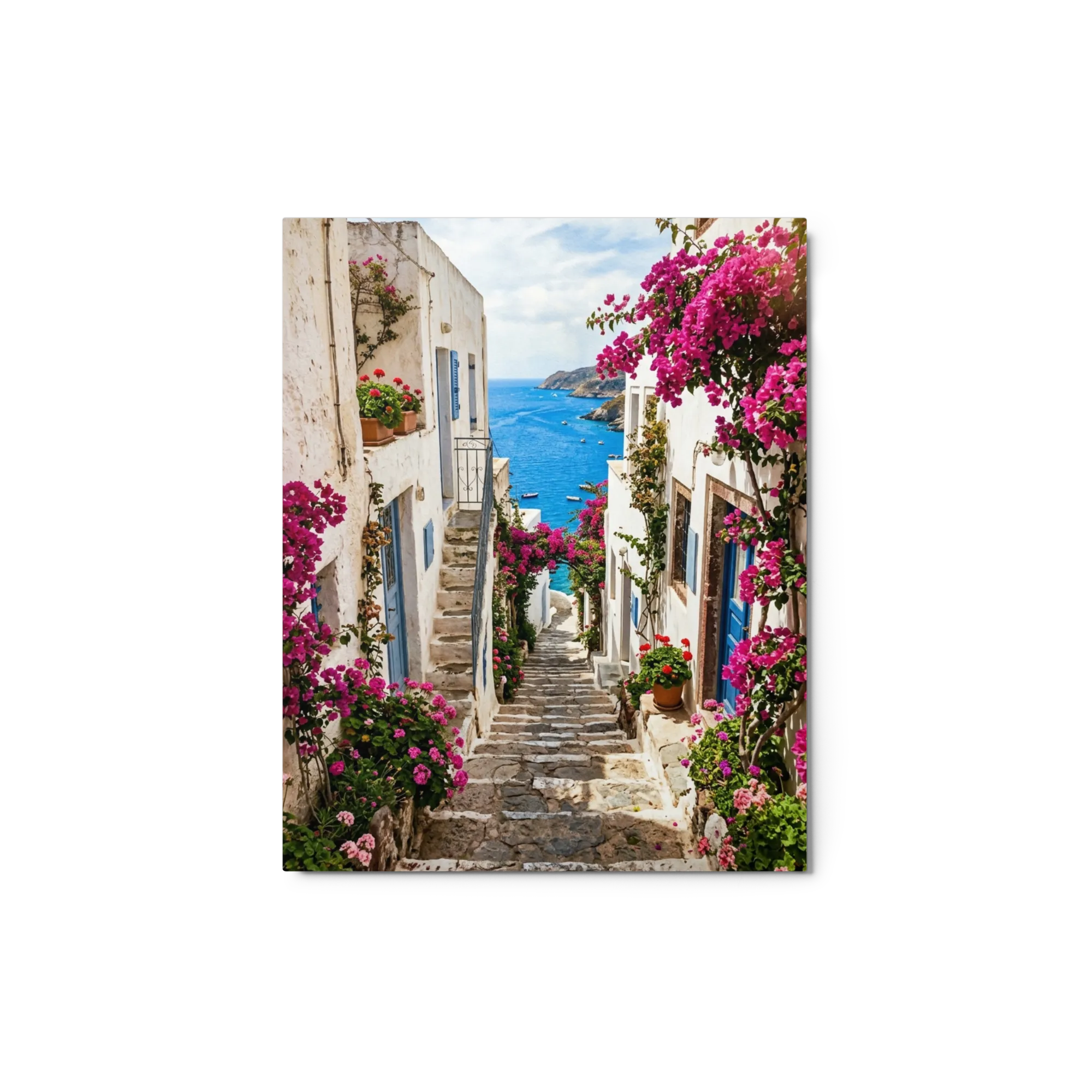 Bougainvillea Coastal Charm 
 Canvas with Black Frame