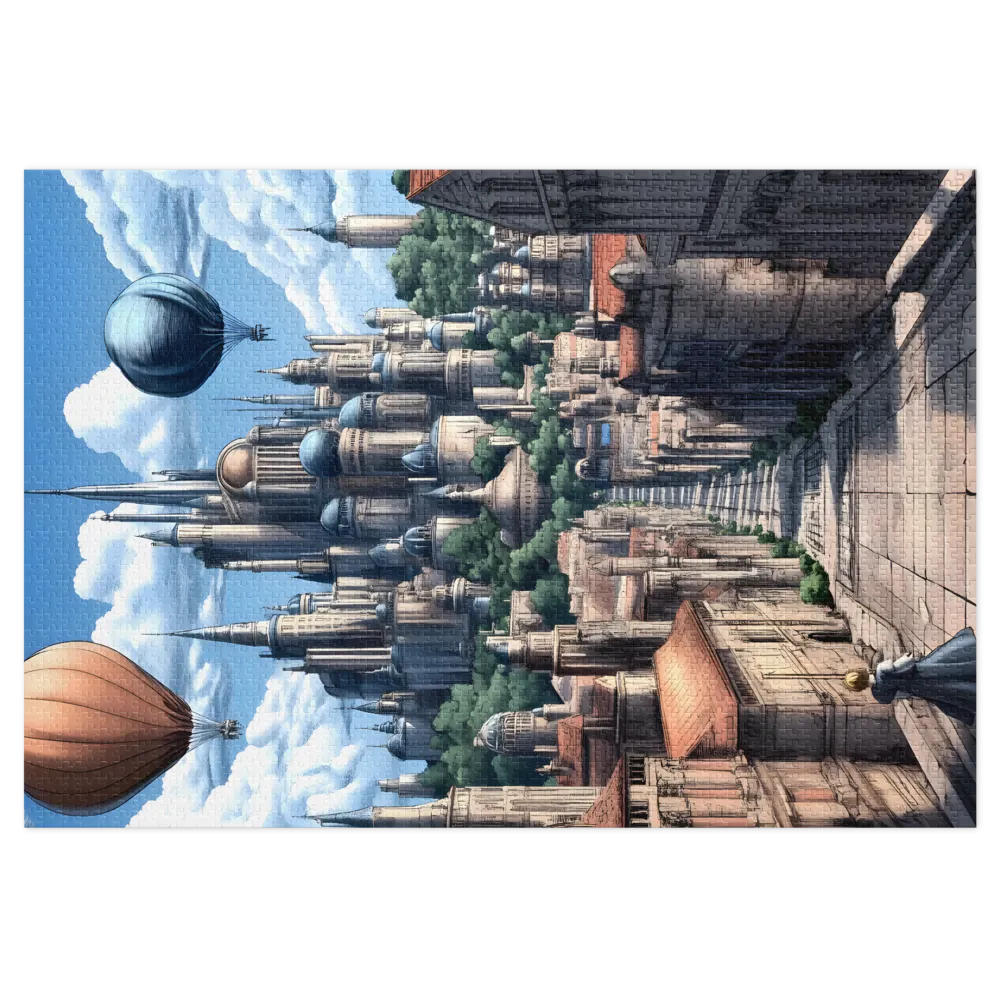Aerial Metropolis Journey 
 Jigsaw Puzzle in Tin Box